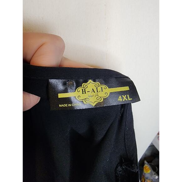 Black Rayon Boho Hippie Comfy Floral Embroidery Flowy Whimsi Goth Dress Plus 4X - Picture 6 of 6